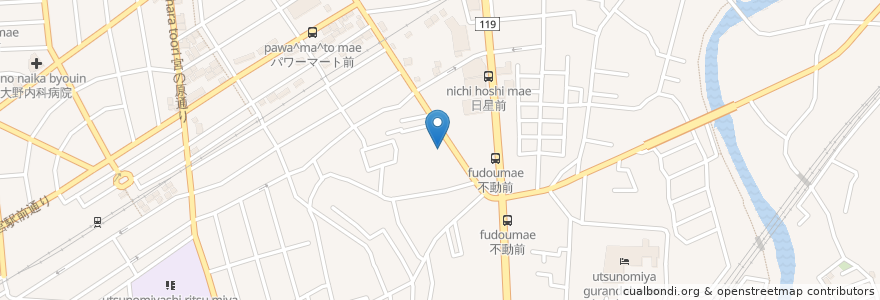 Mapa de ubicacion de ヤマト運輸 en ژاپن, 栃木県, 宇都宮市.