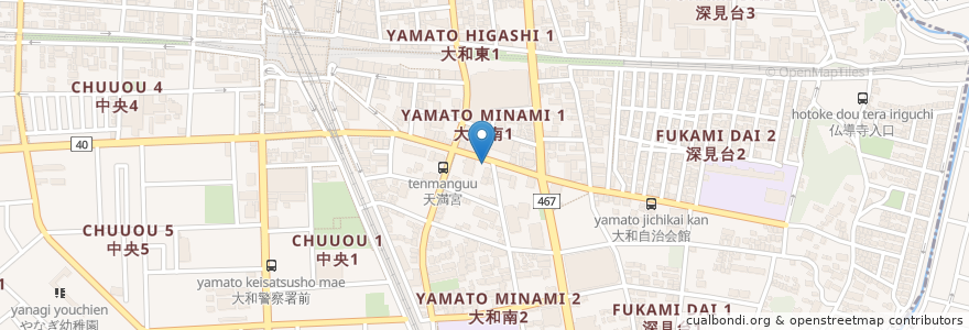 Mapa de ubicacion de ごはんや なべちゃん en Japan, Kanagawa Prefecture, Yamato.