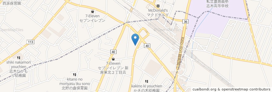 Mapa de ubicacion de サイゼリヤ en Jepun, 埼玉県, 新座市.