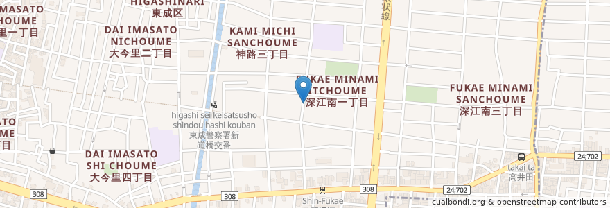 Mapa de ubicacion de and cafe en Japon, Préfecture D'Osaka, 大阪市, 東成区.