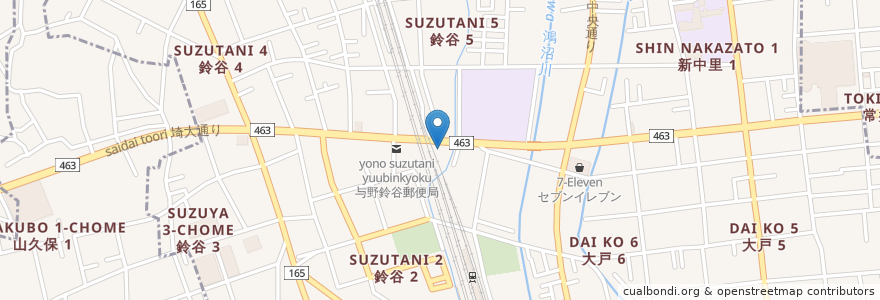Mapa de ubicacion de 吉野家 en 日本, 埼玉县, 埼玉市, 中央区.
