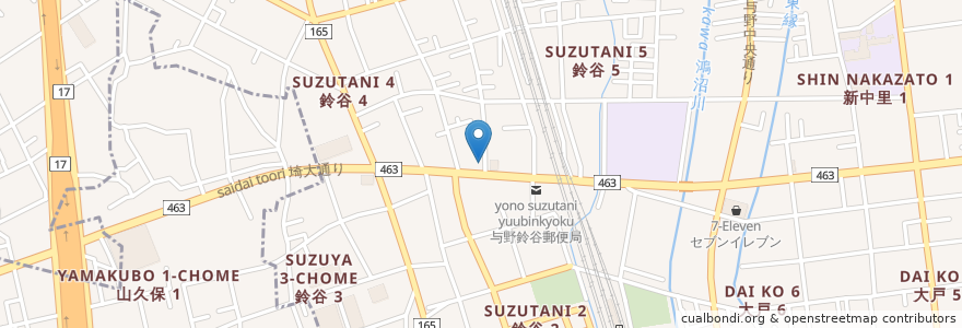 Mapa de ubicacion de コメダ珈琲店 en ژاپن, 埼玉県, さいたま市, 中央区.
