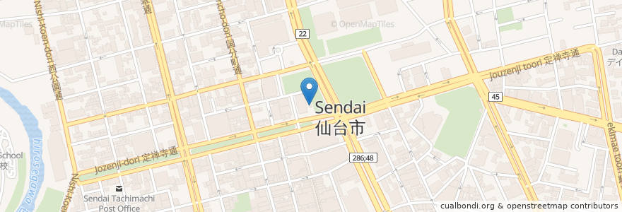 Mapa de ubicacion de Route 227s’ Cafe TOHOKU en 日本, 宮城県, 仙台市, 青葉区.