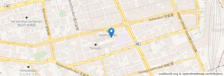 Mapa de ubicacion de いろり酒場 たら福 文横店 en Япония, Мияги, 仙台市, 青葉区.