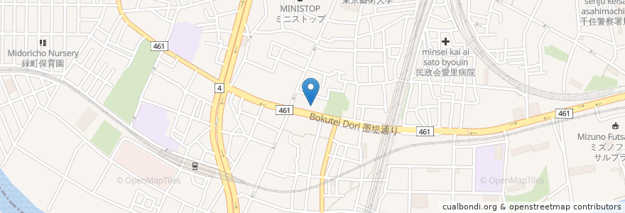 Mapa de ubicacion de 小桜湯(跡) en Japan, Tokio, 足立区.