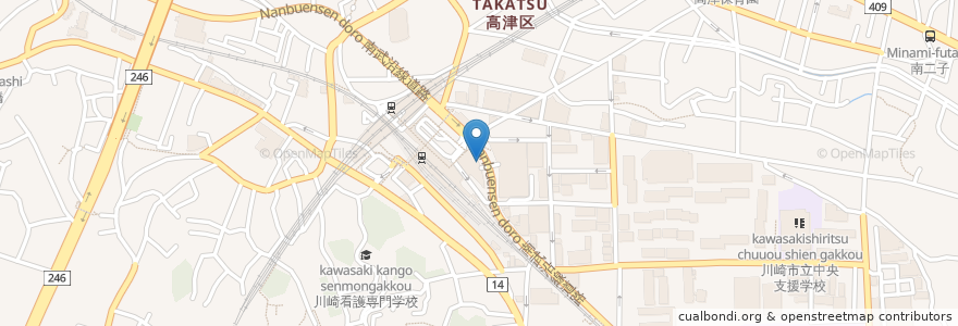 Mapa de ubicacion de 三井住友銀行 en 日本, 神奈川県, 川崎市, 高津区.