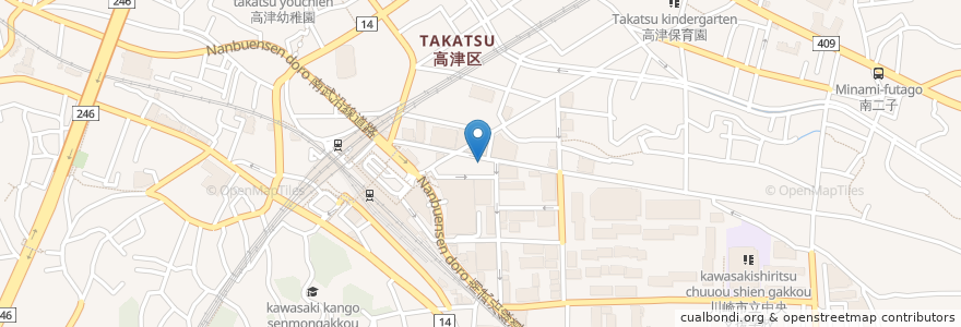 Mapa de ubicacion de 磯丸水産 en 日本, 神奈川縣, 川崎市, 高津区.
