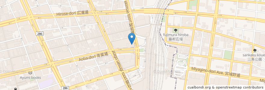 Mapa de ubicacion de 山内農場 仙台駅前店 en اليابان, 宮城県, 仙台市, 青葉区.