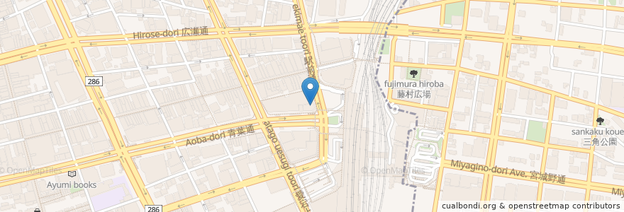 Mapa de ubicacion de 三枡三蔵 仙台駅前店 en Japão, 宮城県, 仙台市, 青葉区.