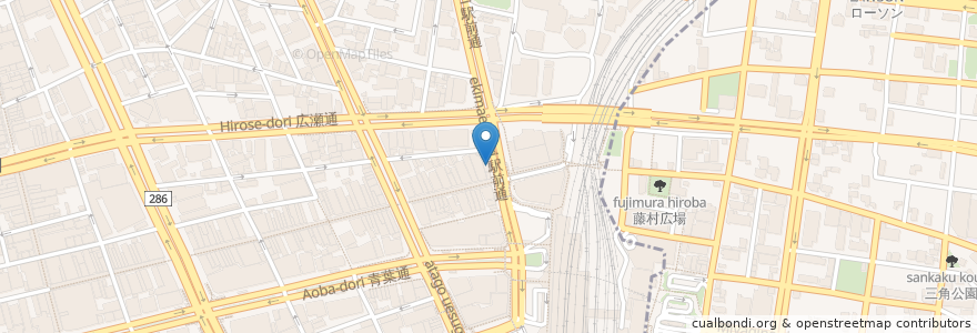 Mapa de ubicacion de 金市朗 仙台駅前店 en Japonya, 宮城県, 仙台市, 青葉区.