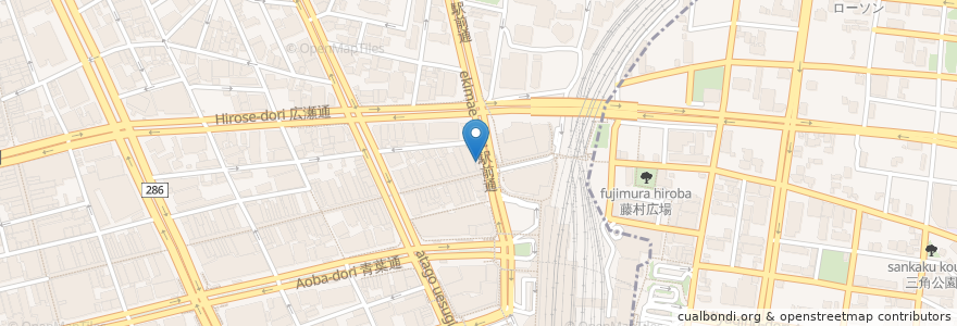 Mapa de ubicacion de ワインラウンジ CuveeITOU 仙台駅前店 en Giappone, 宮城県, 仙台市, 青葉区.