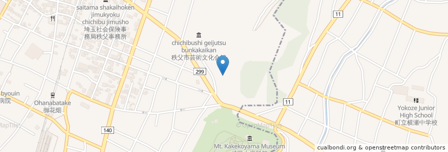 Mapa de ubicacion de 常楽寺 en 日本, 埼玉県, 秩父市.