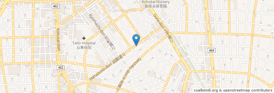 Mapa de ubicacion de 喫茶バーディー en اليابان, 東京都, 台東区.
