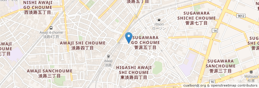 Mapa de ubicacion de 千成寿司 en Japan, Osaka Prefecture, Osaka, Higashiyodogawa Ward.