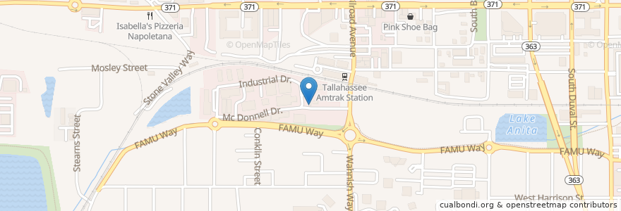 Mapa de ubicacion de Square Mug Cafe en Amerika Birleşik Devletleri, Florida, Leon County, Tallahassee.