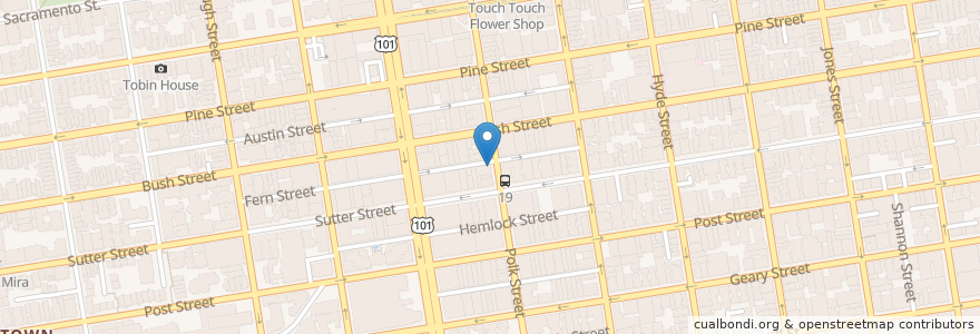 Mapa de ubicacion de Lush Lounge en United States, California, San Francisco City And County, San Francisco.