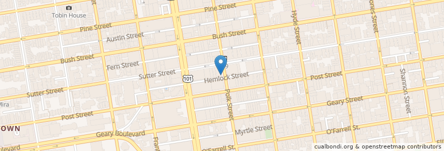 Mapa de ubicacion de Hemlock Tavern en Estados Unidos Da América, Califórnia, São Francisco, São Francisco.