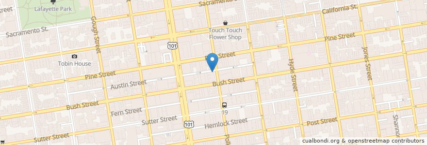 Mapa de ubicacion de Pour House en 美利坚合众国/美利堅合眾國, 加利福尼亚州/加利福尼亞州, 旧金山市县/三藩市市縣/舊金山市郡, 旧金山.