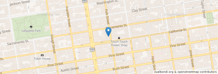 Mapa de ubicacion de Nara Sushi en Amerika Birleşik Devletleri, Kaliforniya, San Francisco, San Francisco.
