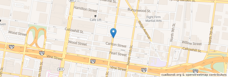 Mapa de ubicacion de Billy G's Luncheonette en États-Unis D'Amérique, Pennsylvanie, Philadelphia County, Philadelphia.