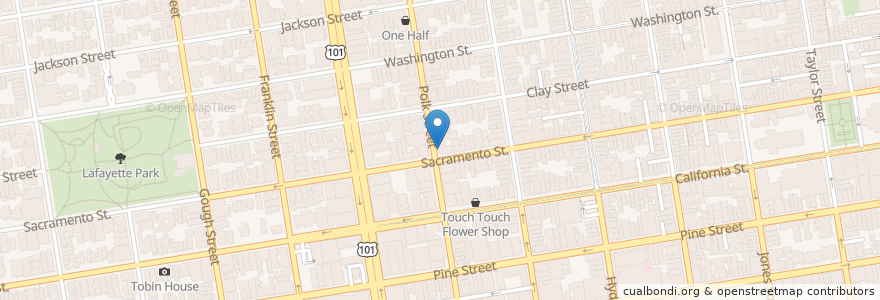 Mapa de ubicacion de Ella's American Kitchen en 美利坚合众国/美利堅合眾國, 加利福尼亚州/加利福尼亞州, 旧金山市县/三藩市市縣/舊金山市郡, 旧金山.