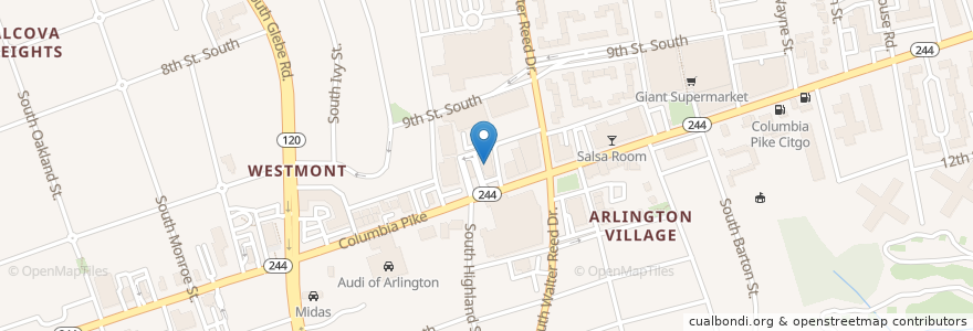 Mapa de ubicacion de Abi Azteca Grill en Amerika Syarikat, Virginia, Arlington County, Arlington.
