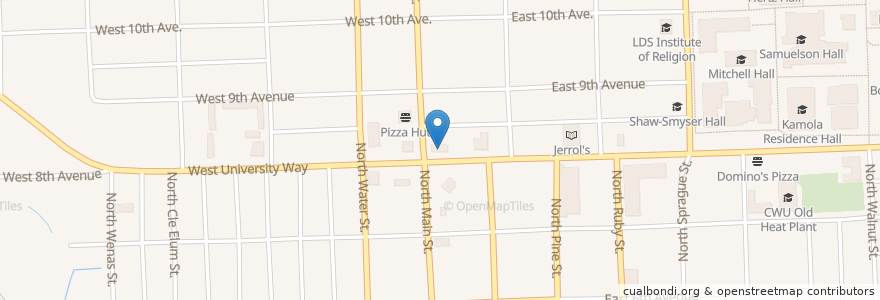 Mapa de ubicacion de Jack in the Box en Amerika Birleşik Devletleri, Vaşington, Kittitas County.