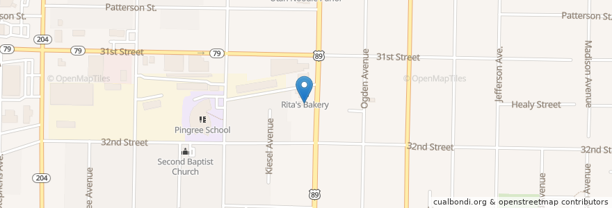 Mapa de ubicacion de Rita's Taco Taco en الولايات المتّحدة الأمريكيّة, يوتا, Weber County, Ogden.