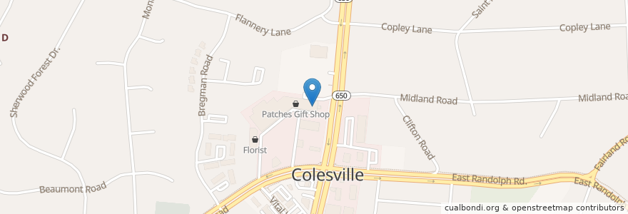 Mapa de ubicacion de Citibank en 미국, 메릴랜드, Montgomery County, Colesville.