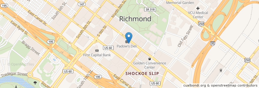 Mapa de ubicacion de CVS Pharmacy en 美利坚合众国/美利堅合眾國, 弗吉尼亚州 / 維吉尼亞州 / 維珍尼亞州, Richmond City.