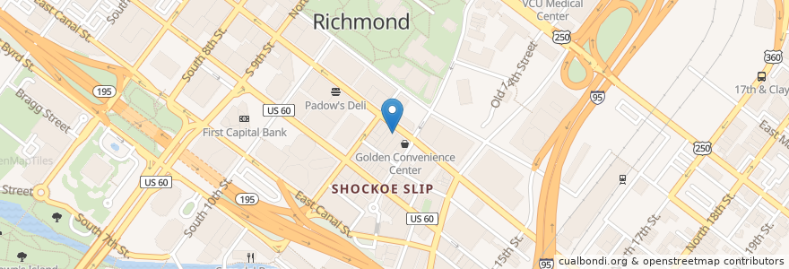 Mapa de ubicacion de Subway en États-Unis D'Amérique, Virginie, Richmond City.