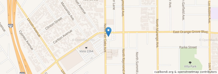 Mapa de ubicacion de CVS Pharmacy en United States, California, Los Angeles County, Pasadena.