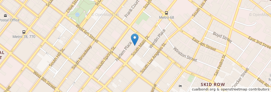 Mapa de ubicacion de Majestic Malt Shop en Estados Unidos De América, California, Los Angeles County, Los Ángeles.