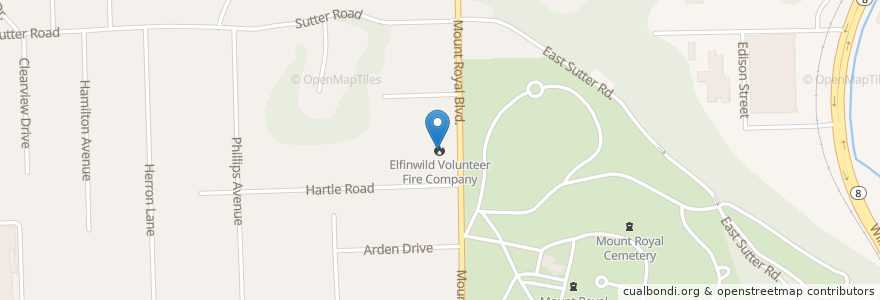 Mapa de ubicacion de Elfinwild Volunteer Fire Company en Vereinigte Staaten Von Amerika, Pennsylvania, Allegheny County, Shaler Township.