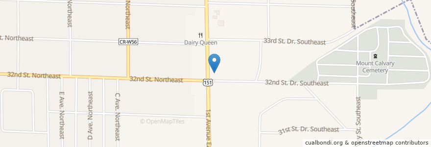 Mapa de ubicacion de Irish Democrat en États-Unis D'Amérique, Iowa, Linn County, Cedar Rapids.