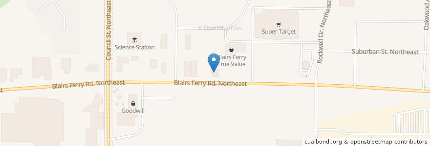 Mapa de ubicacion de The Field House en Stati Uniti D'America, Iowa, Linn County, Cedar Rapids.
