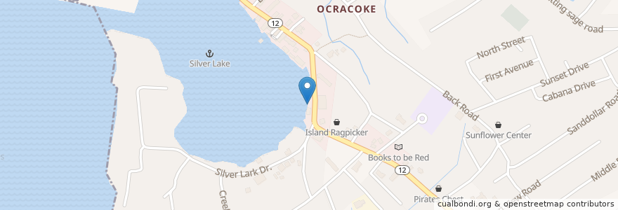 Mapa de ubicacion de Jolly Roger Pub and Marina en Vereinigte Staaten Von Amerika, Nord-Carolina, Hyde County, Ocracoke.