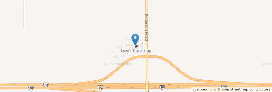 Mapa de ubicacion de Love's Travel Stop en 미국, 텍사스, Katy, Waller County.