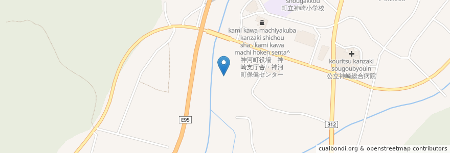Mapa de ubicacion de 神崎郡 en ژاپن, 兵庫県, 神崎郡, 神河町.