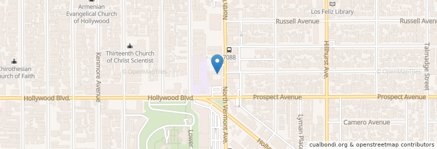 Mapa de ubicacion de Pattaya Bai Thai Restaurant en 美利坚合众国/美利堅合眾國, 加利福尼亚州/加利福尼亞州, 洛杉矶县, 洛杉矶.
