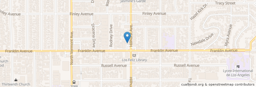 Mapa de ubicacion de Qwench Juice Bar en 미국, 캘리포니아주, Los Angeles County, 로스앤젤레스.