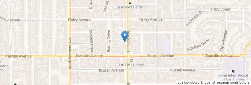 Mapa de ubicacion de Alcove Cafe & Bakery en Estados Unidos De América, California, Los Angeles County, Los Ángeles.