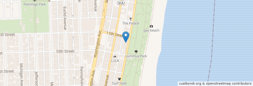 Mapa de ubicacion de The Palace en United States, Florida, Miami-Dade County, Miami Beach.
