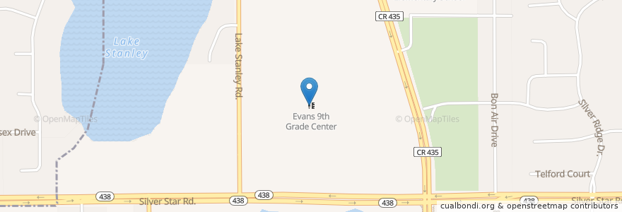 Mapa de ubicacion de Evans 9th Grade Center en États-Unis D'Amérique, Floride, Comté D'Orange.