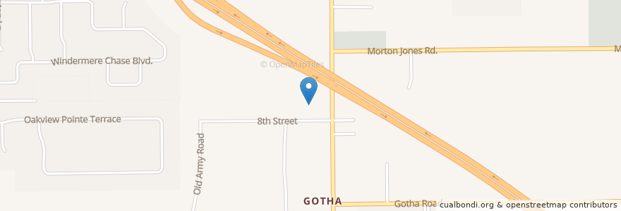 Mapa de ubicacion de Gotha Main Office en 미국, 플로리다주, Orange County.