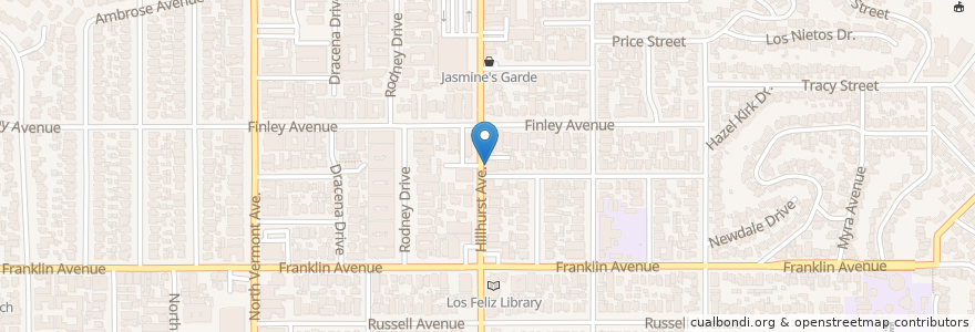 Mapa de ubicacion de Lucifer's Pizza en الولايات المتّحدة الأمريكيّة, كاليفورنيا, مقاطعة لوس أنجلس, لوس أنجلس.
