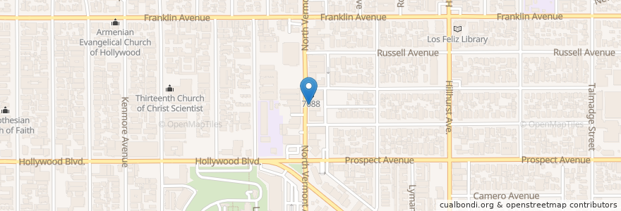 Mapa de ubicacion de The Dresden Restaurant & Lounge en 美利坚合众国/美利堅合眾國, 加利福尼亚州/加利福尼亞州, 洛杉矶县, 洛杉矶.