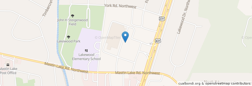 Mapa de ubicacion de Lowe's en États-Unis D'Amérique, Alabama, Huntsville, Madison County.
