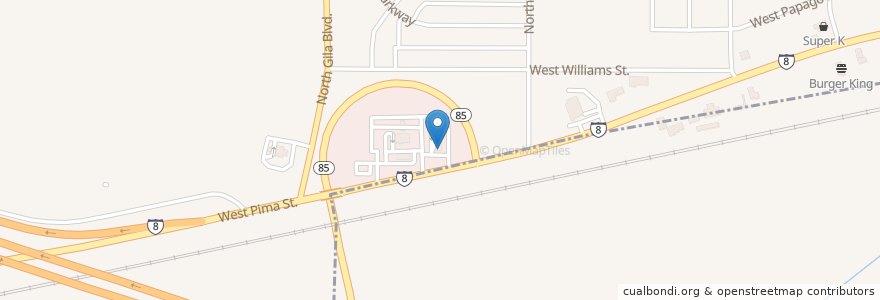 Mapa de ubicacion de McDonald's en Vereinigte Staaten Von Amerika, Arizona, Maricopa County, Gila Bend.
