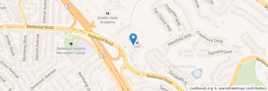 Mapa de ubicacion de Cafe Galleria en Vereinigte Staaten Von Amerika, Kalifornien, Alameda County, Oakland.